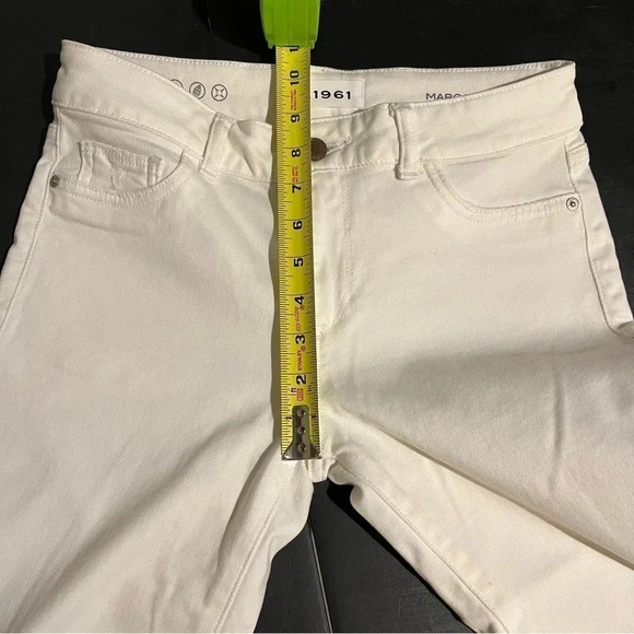 DL1961 Margaux Instasculpt Skinny Ankle Distressed Knee Tear Jeans White Size 26 - Picture 9 of 10